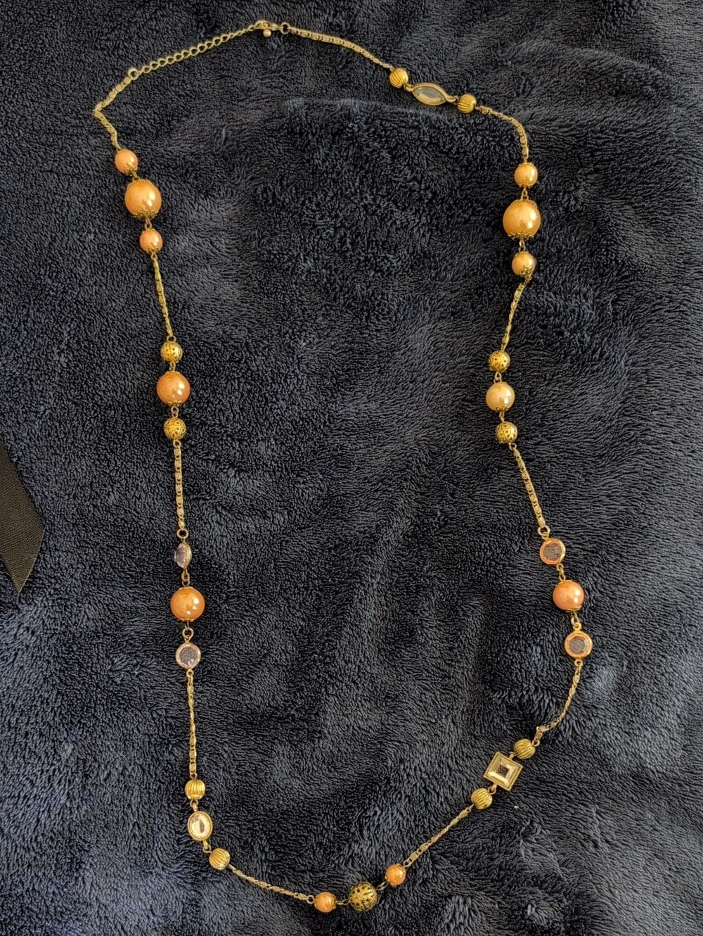 Gold Bead Long Necklace - Women Jewelry